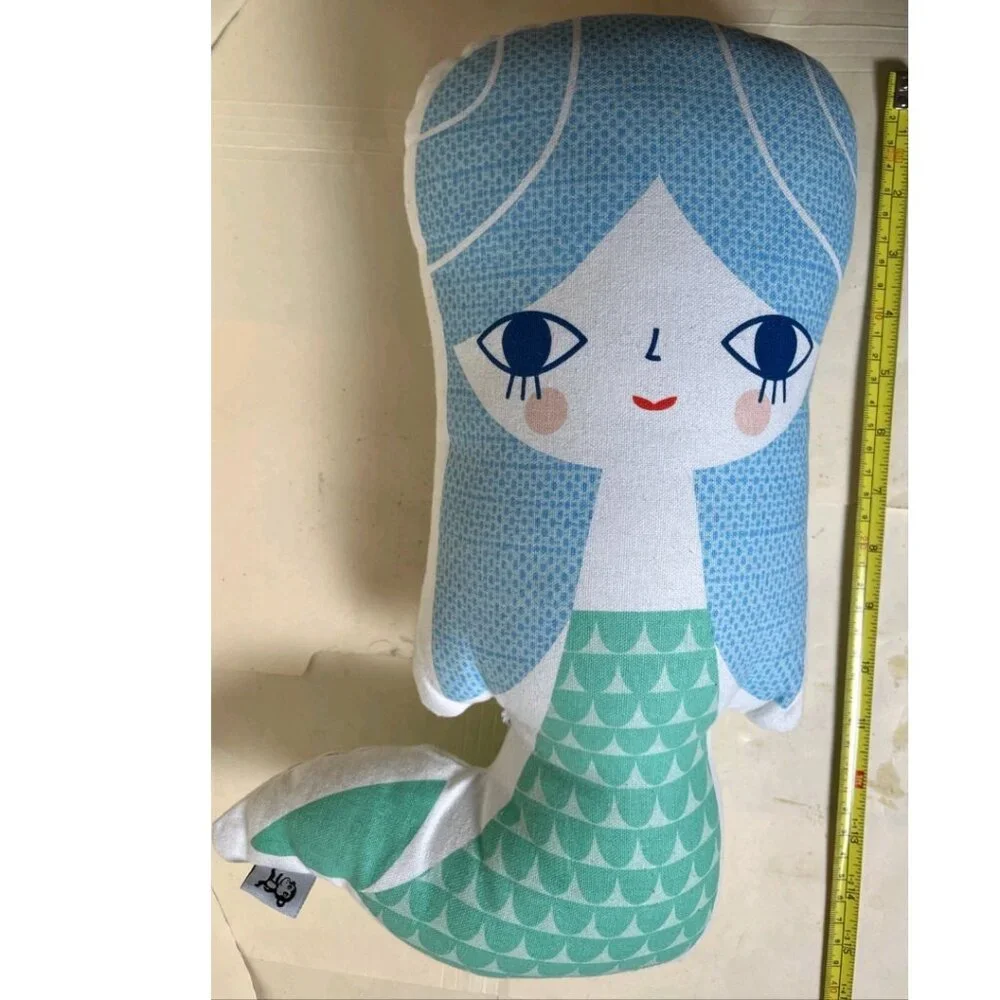 Petit Monkey Mermaid Plush Pillow 14” Kids Room Decor Soft Toy